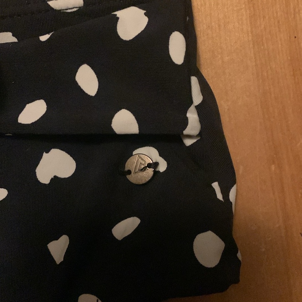 Ripzone Black White Polka Dot Bikini XS Tie Front Bow High Waist Tie Back - Picture 2 of 3